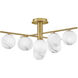 Selene 9 Light 30 inch Lacquered Brass Semi-flush Mount Ceiling Light