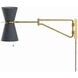 Gable 27.75 inch 40 watt Antique Natural Brass Swing Arm Wall Sconce Wall Light in Storm Blue