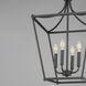 Clifton 4 Light 16 inch Black Single Pendant Ceiling Light