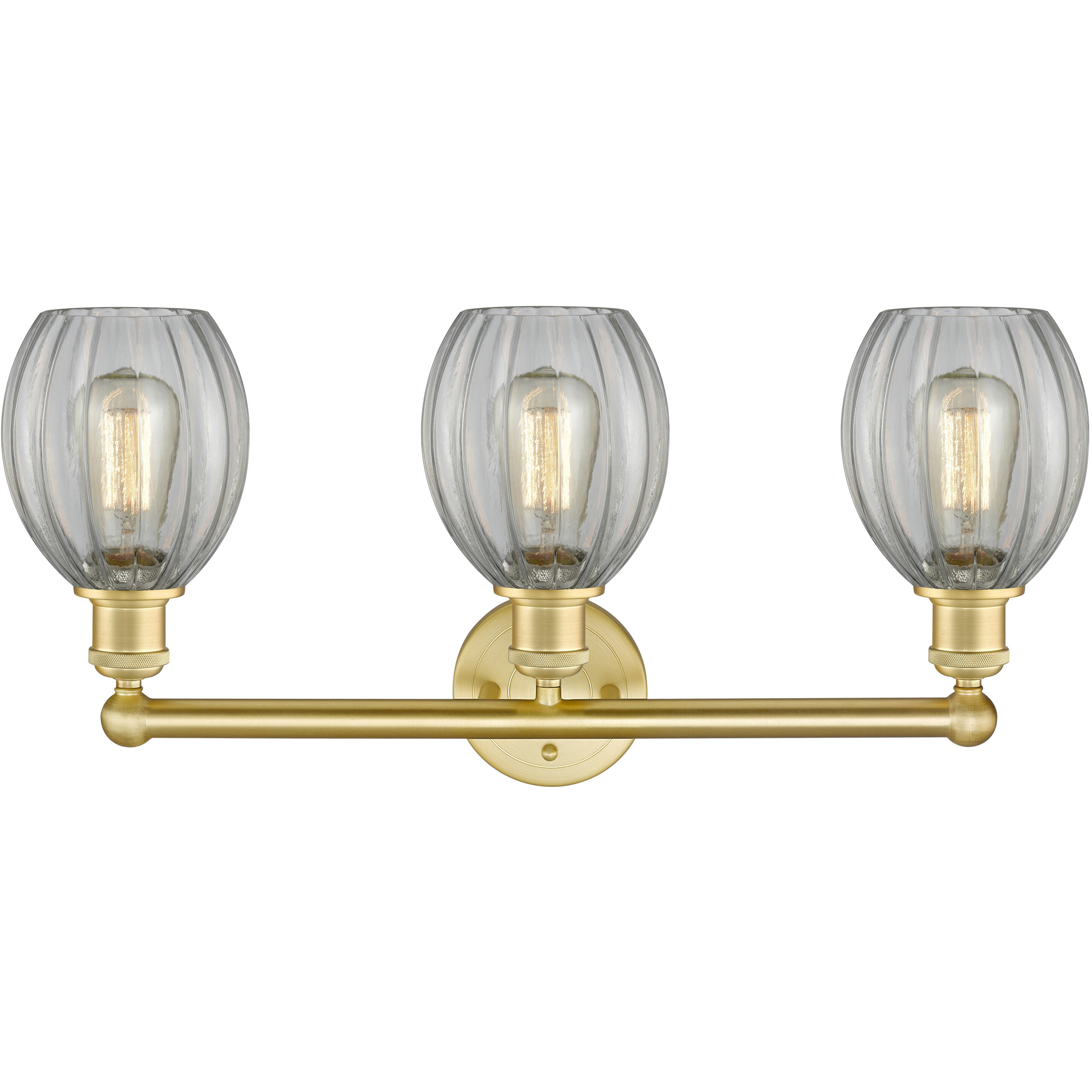 Eaton 3 Light 23.5 inch Satin Gold Bath Vanity Light Wall Light in Clear