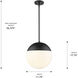 Dixon Pendant Ceiling Light in Matte Black, Large