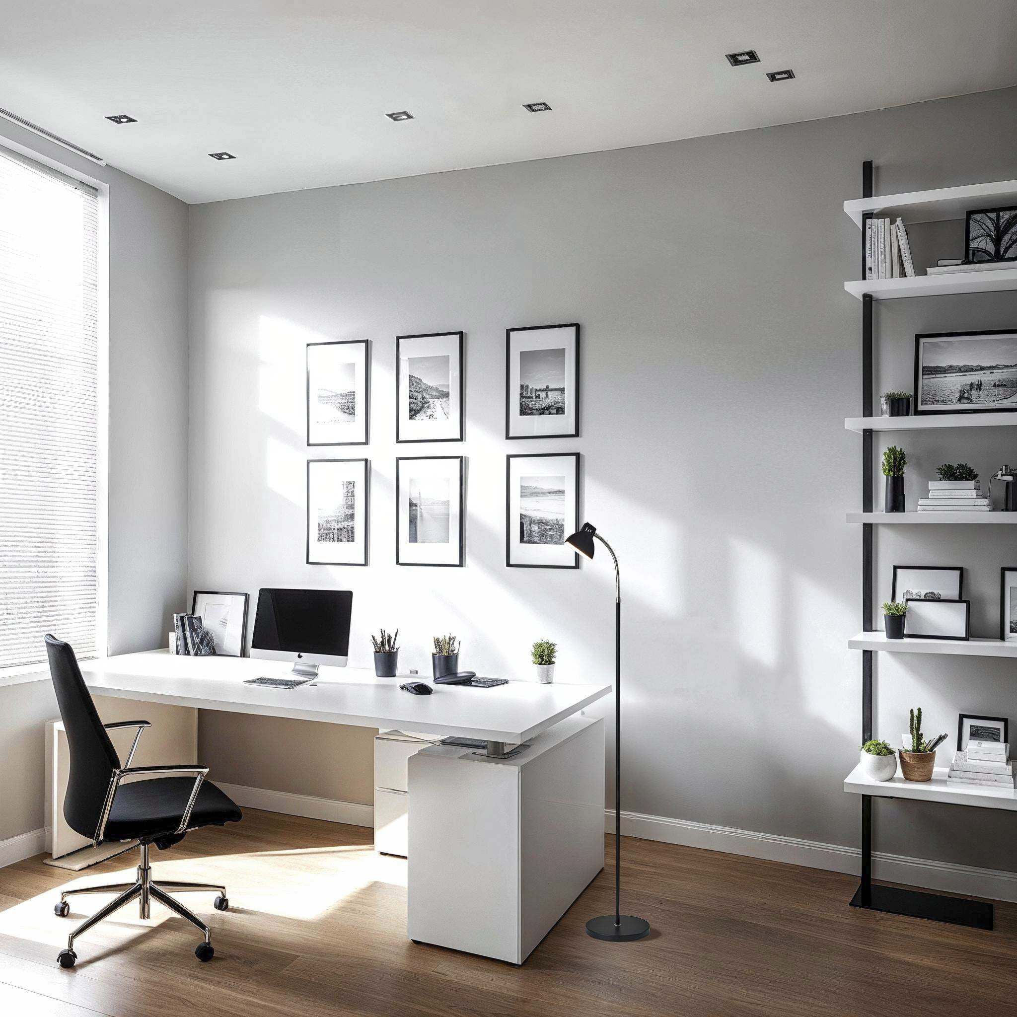 Slender 57 inch 4.00 watt Black Floor Lamp Portable Light, Simplee Adesso