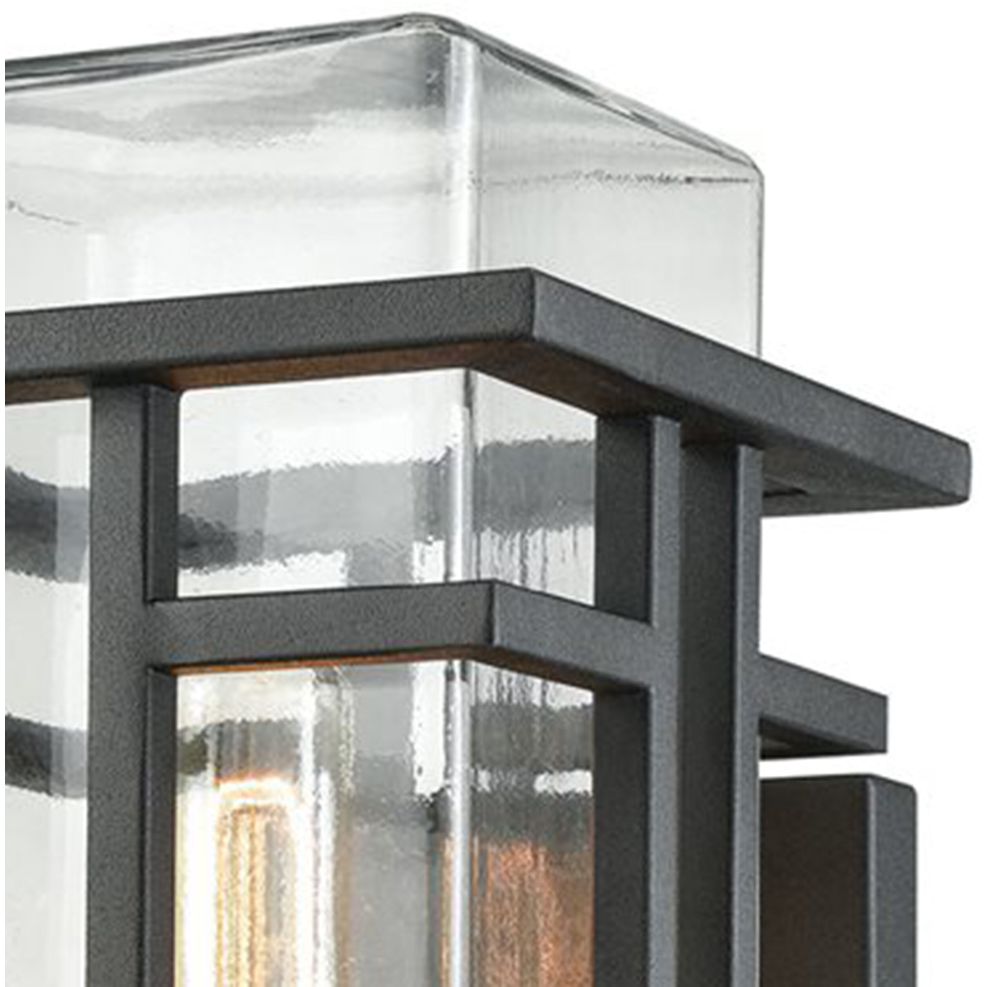 Croftwell 1 Light 15 inch Textured Matte Black Outdoor Wall Sconce