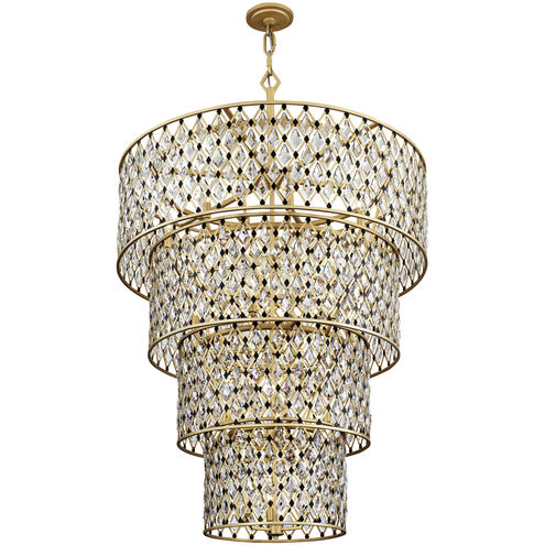 Windsor 21 Light 40 inch French Gold and Matte Black Chandelier Ceiling Light