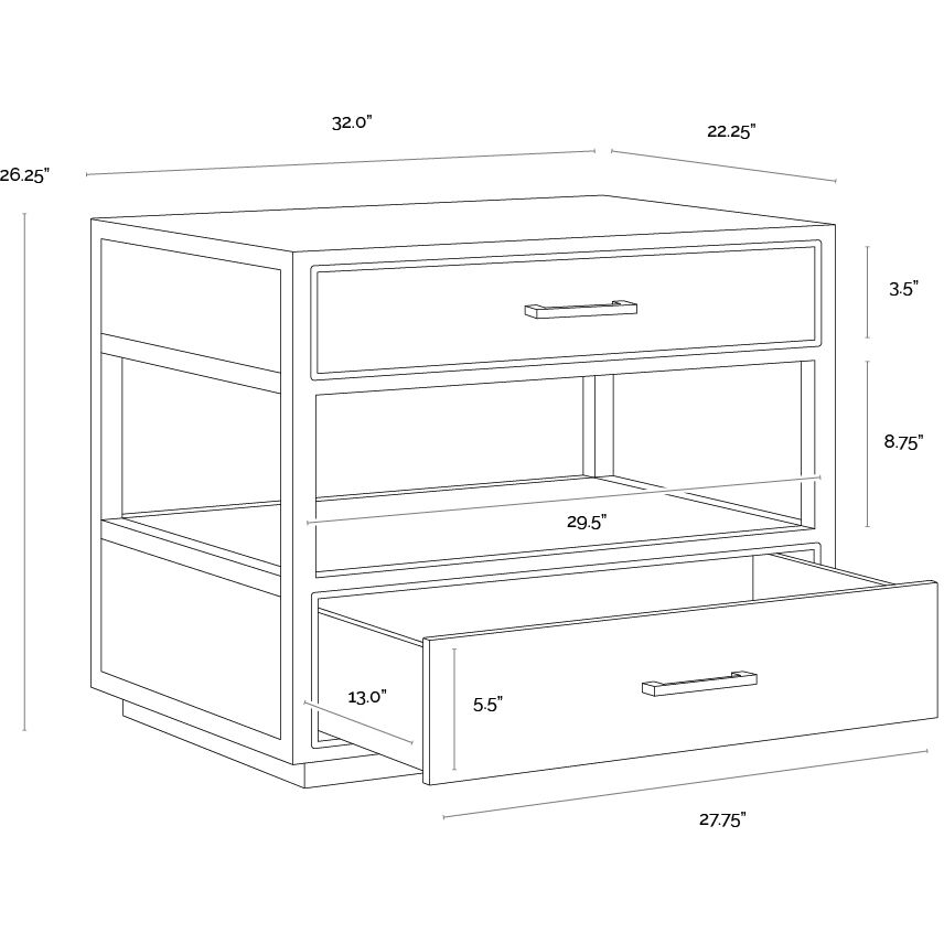 Bridgerton 32 X 26.25 inch Sand Beige Night Stand