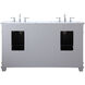 Wesley 60 X 21.5 X 35 inch Grey Vanity Sink Set in Gray