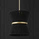 Cecilia 1 Light 12 inch Black Rope and Patinaed Brass Pendant Ceiling Light