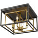 Euclid 4 Light 15 inch Olde Brass and Bronze Flush Mount Ceiling Light