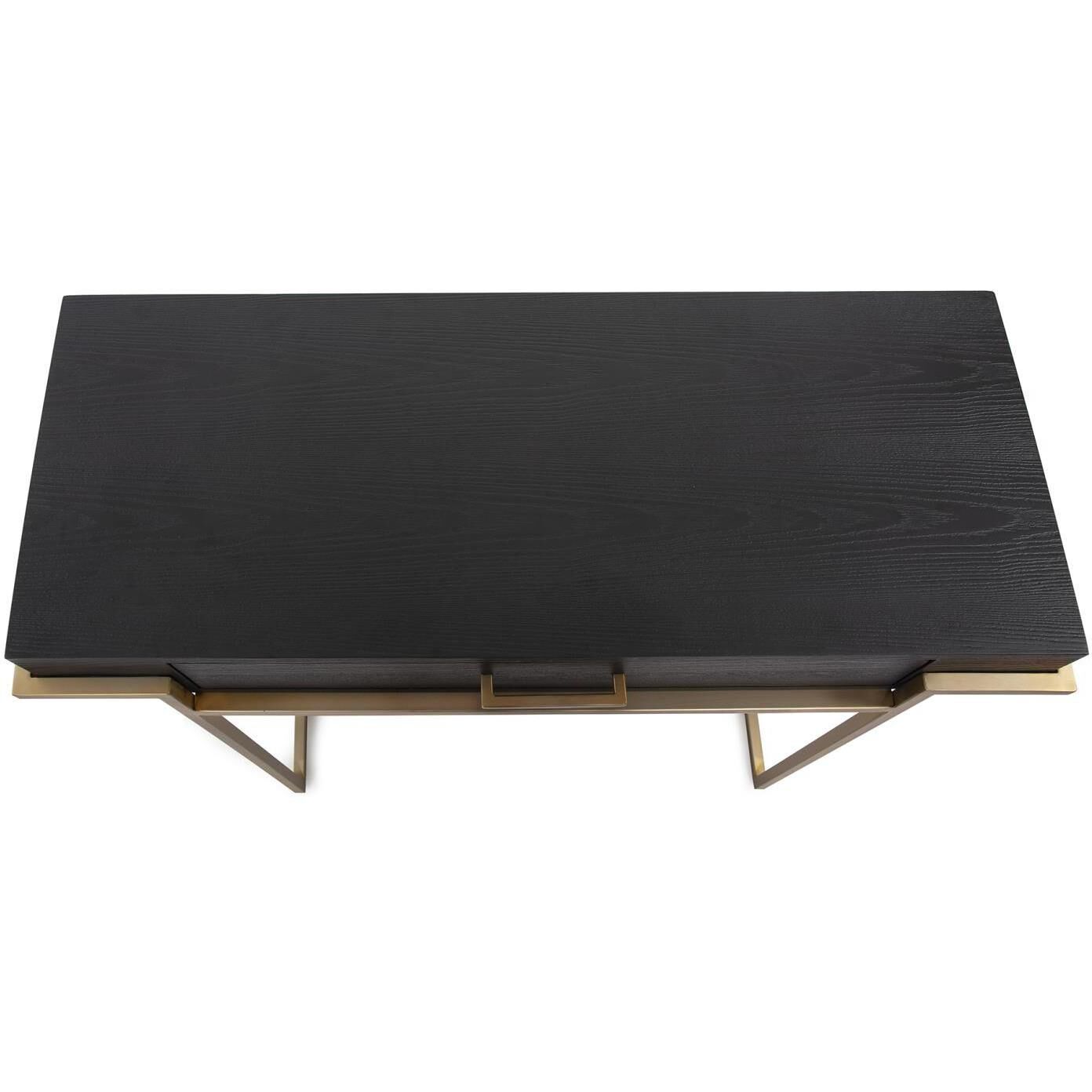 Evora 45.5 inch Matte Black and Gold Desk/Console