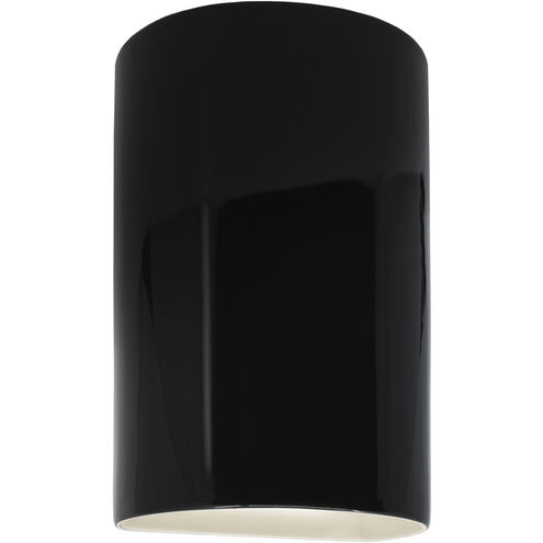 Ambiance 1 Light 9.5 inch Gloss Black Outdoor Wall Sconce in Incandescent, Small