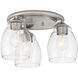 Winsley 3 Light Brushed Nickel Semi Flush Ceiling Light