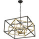 Canada 6 Light 22 inch Black and Gold Chandelier Ceiling Light