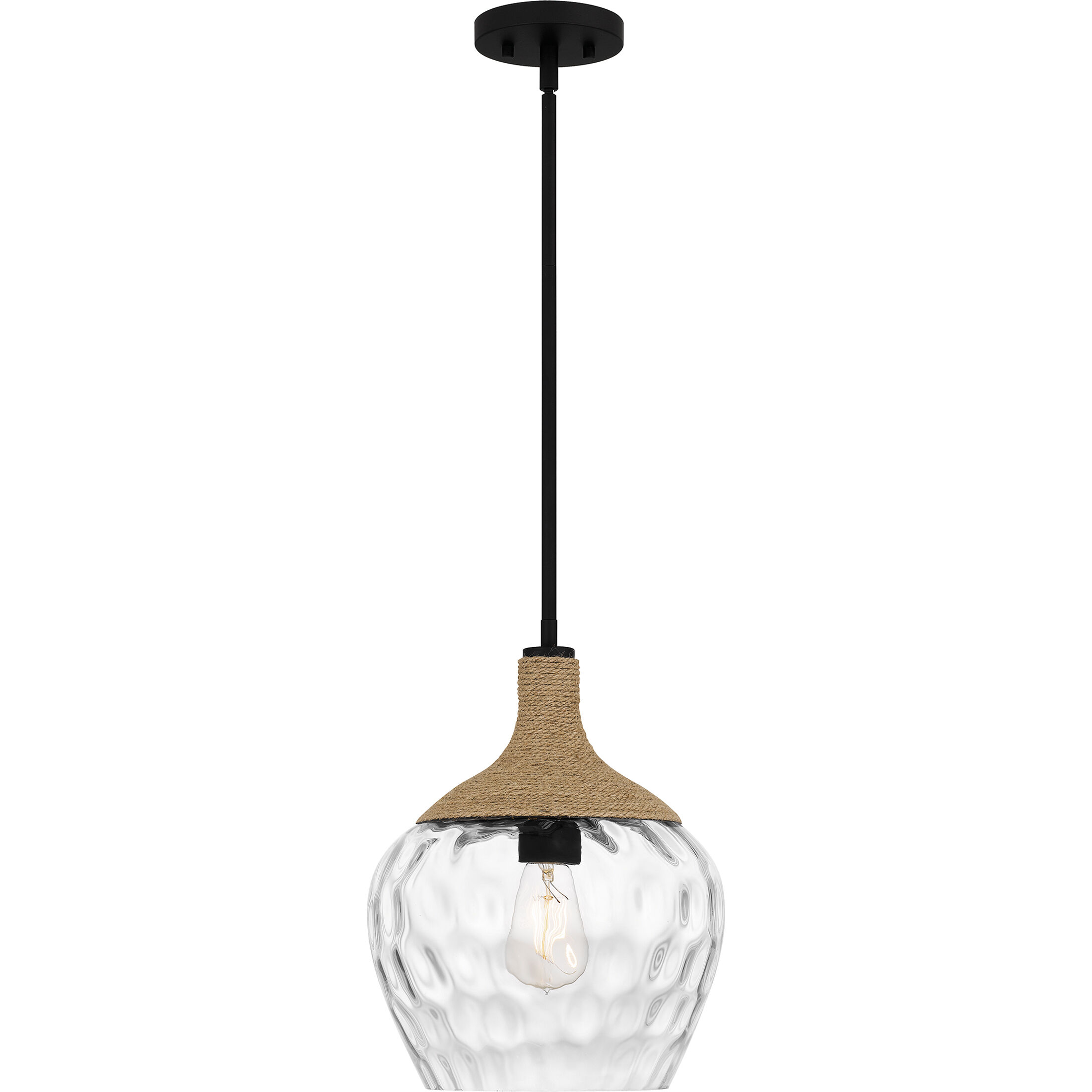 Royer 1 Light 12 inch Matte Black Mini Pendant Ceiling Light in Clear Glass