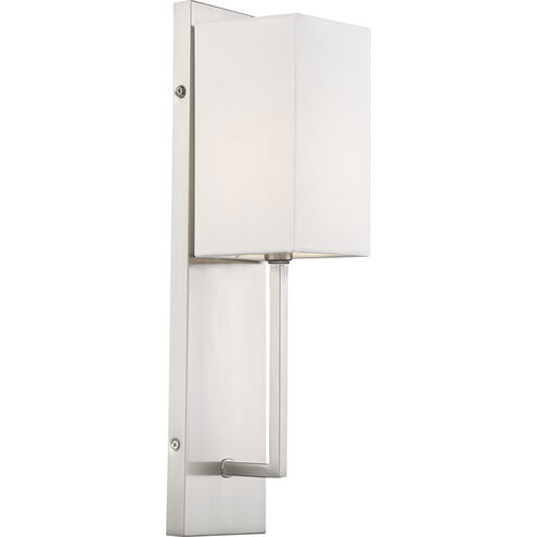 Vesey 1 Light 5 inch Brushed Nickel and White Fabric Wall Sconce Wall Light