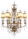 La Bella 6 Light 32.25 inch Hand Painted Vintage Gold Leaf Chandelier Ceiling Light