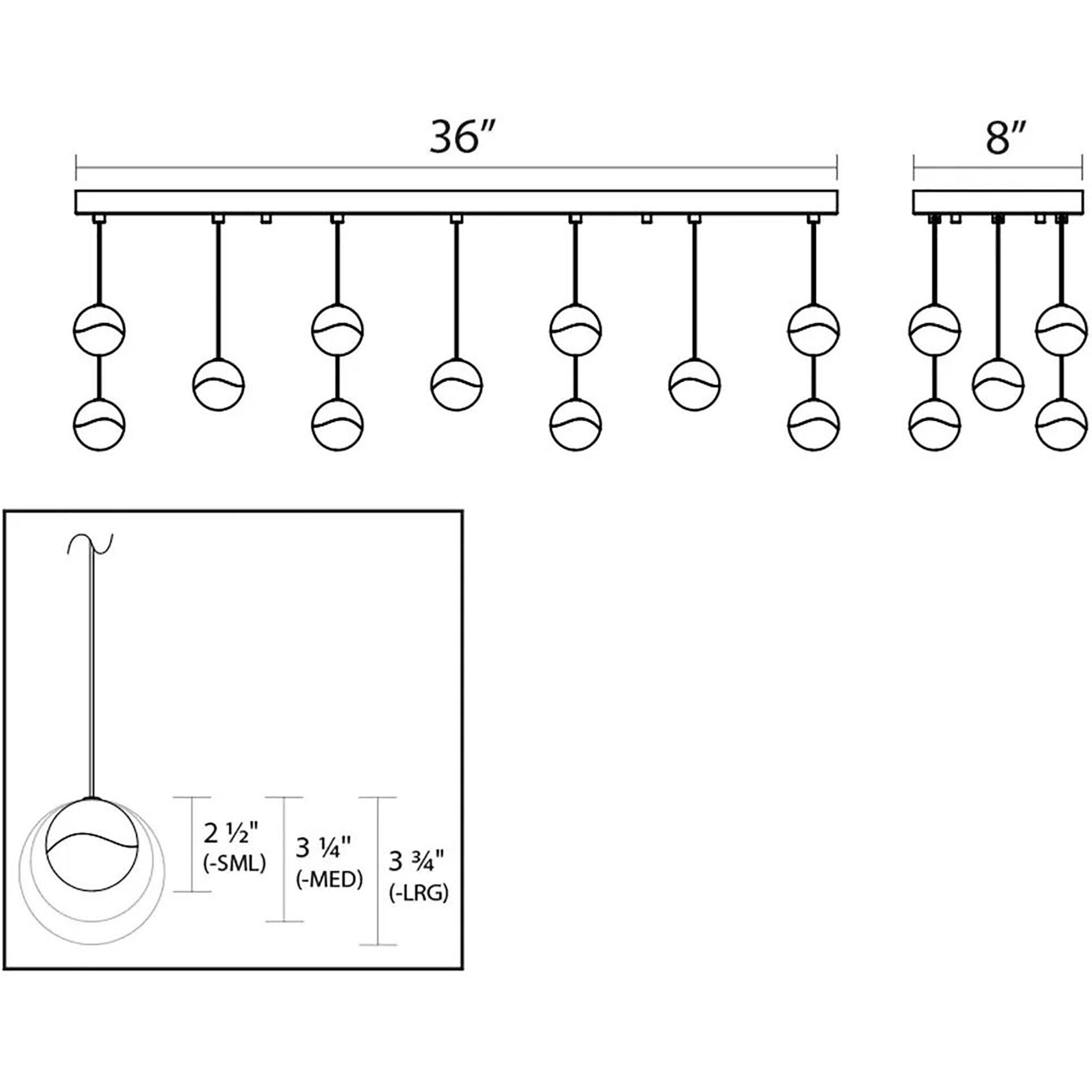 Grapes LED 37 inch Satin Nickel Cluster Pendant Ceiling Light in Medium