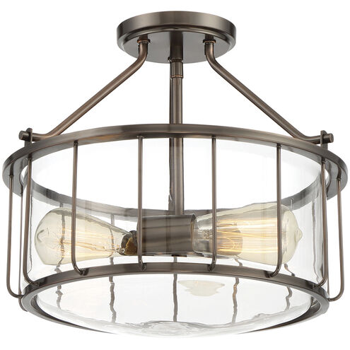 Anson 2 Light 14.38 inch Satin Copper Bronze Semi-Flush Ceiling Light