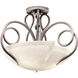 Tribecca 3 Light 21 inch Pearl Silver Semi Flush Mount Ceiling Light in ANTQ