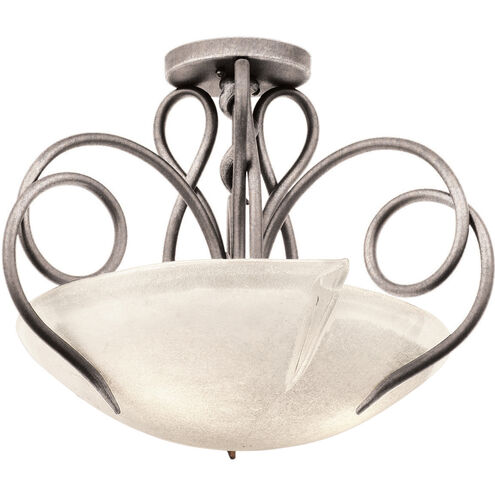 Tribecca 3 Light 21 inch Pearl Silver Semi Flush Mount Ceiling Light in ANTQ