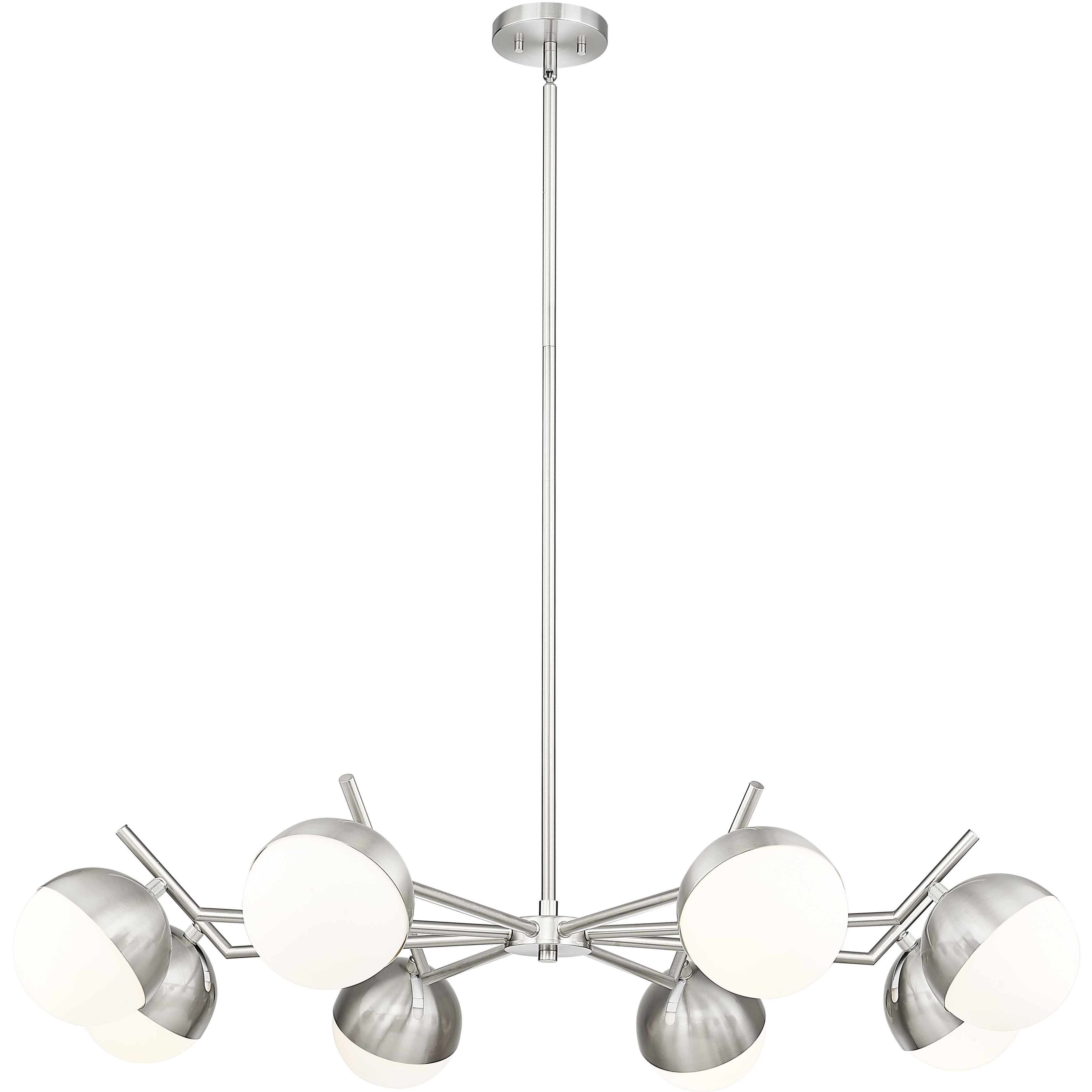 Realm Sphere 8 Light 44 inch Brushed Nickel Chandelier Ceiling Light