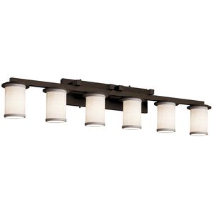 Textile 6 Light 45 inch Dark Bronze Bath Vanity Light Wall Light, Dakota Family, Choices
