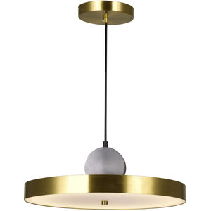 Saleen 16 inch Brass and Black Pendant Ceiling Light