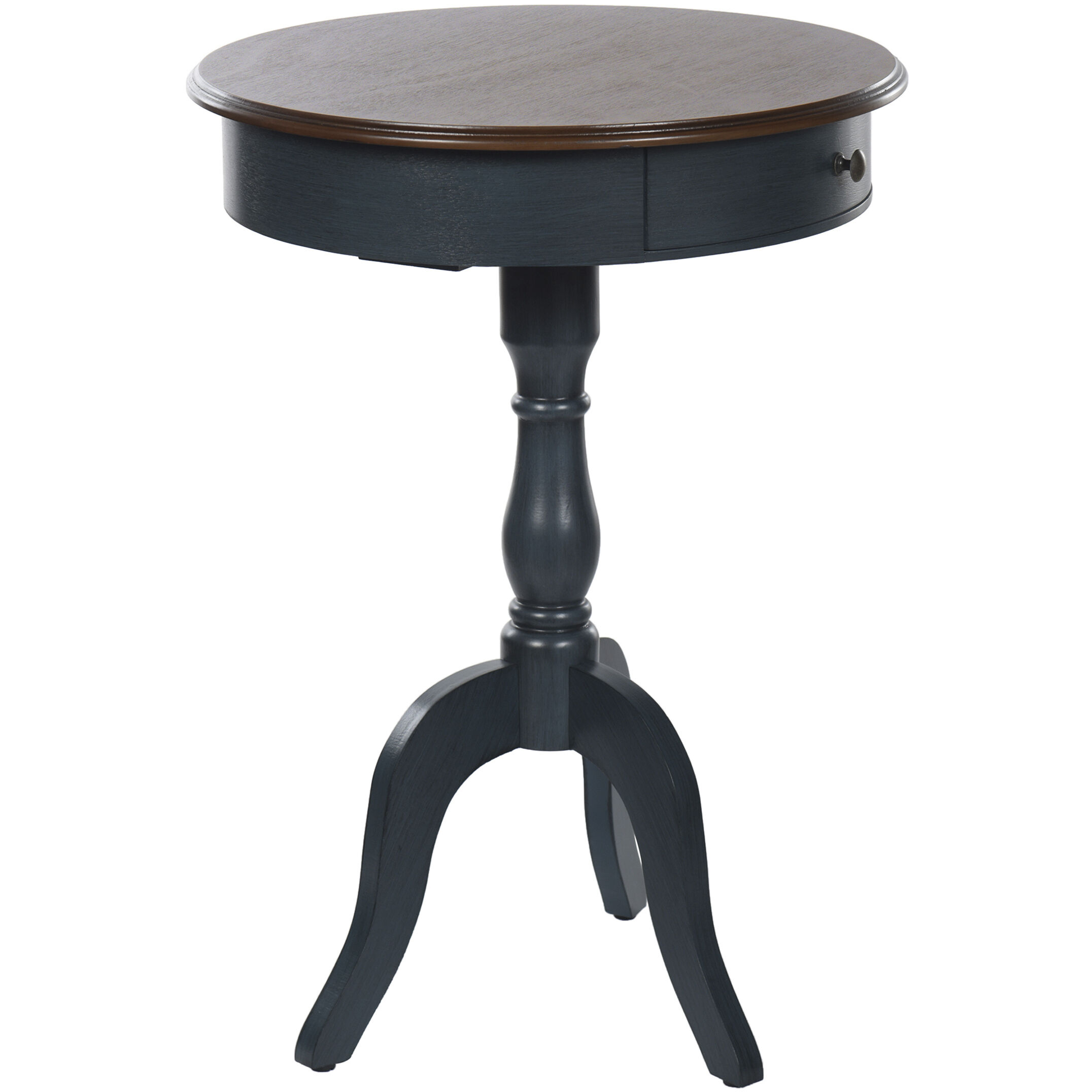 Savannah 29.5 X 21.5 inch Midnight Blue and Brown Pedestal Side Table