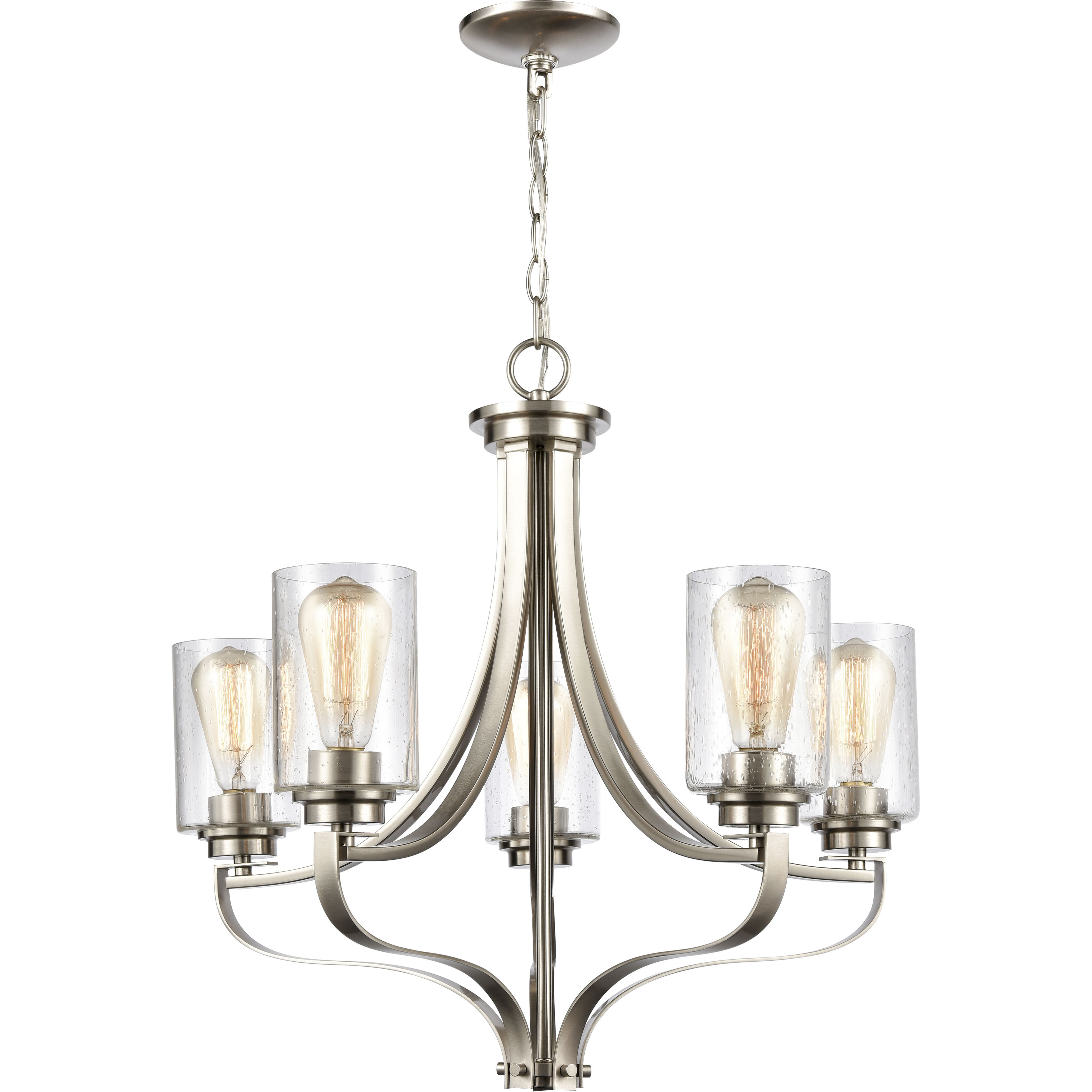 Market Square 5 Light 24 inch Brushed Nickel Chandelier Ceiling Light