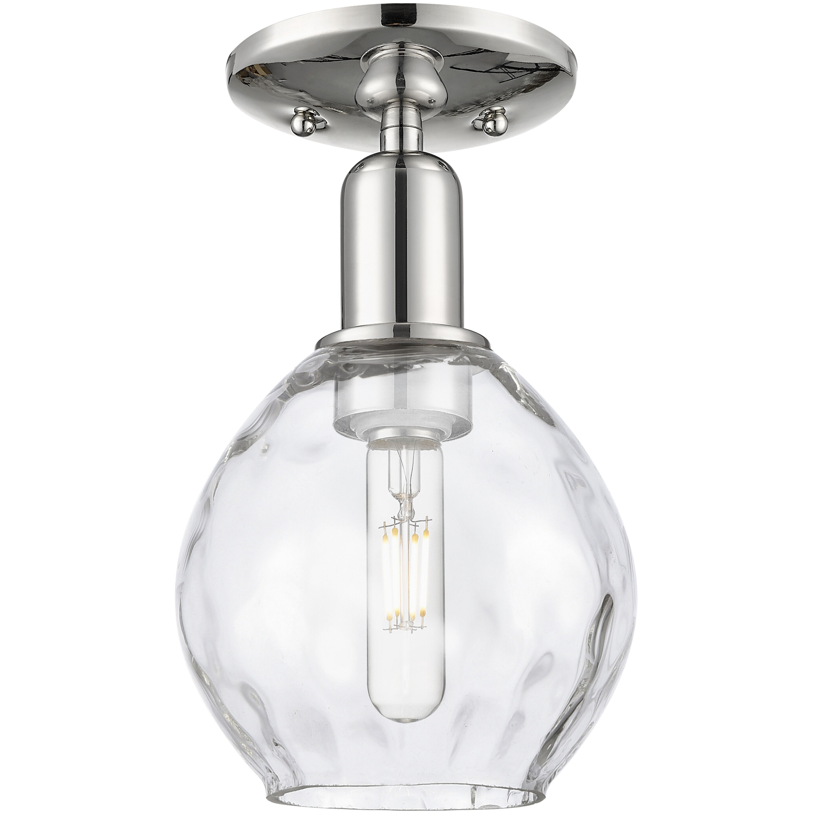 Arcadia Waverly 1 Light 6 inch Polished Nickel Semi-Flush Mount Ceiling Light