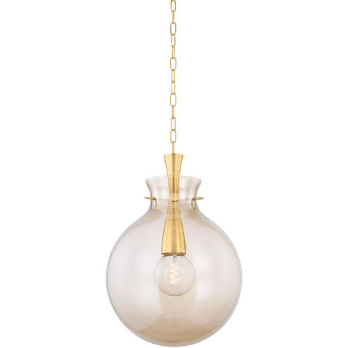 Benita 1 Light 15.75 inch Aged Brass Pendant Ceiling Light