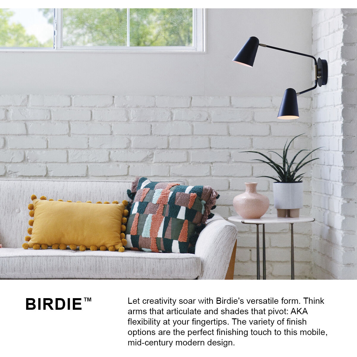 Birdie LED 22.75 inch Black Sconce Wall Light