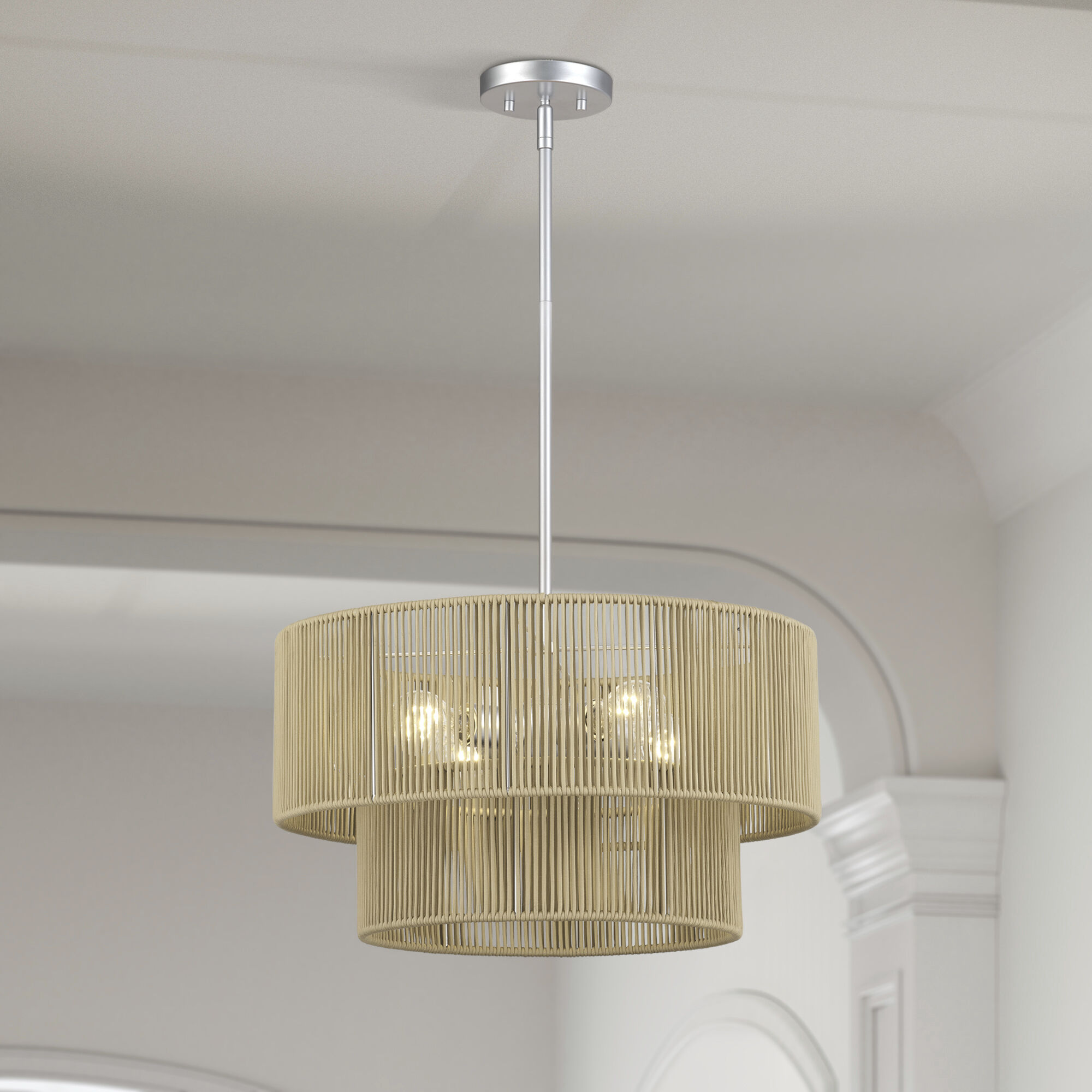 Acordia 4 Light 20 inch Painted Nickel Pendant Chandelier Ceiling Light