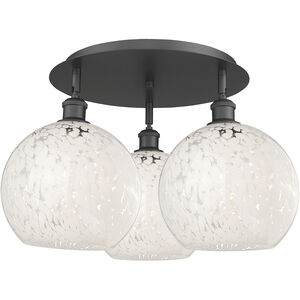 Ballston White Mouchette 3 Light 21.75 inch Matte Black Flush Mount Ceiling Light