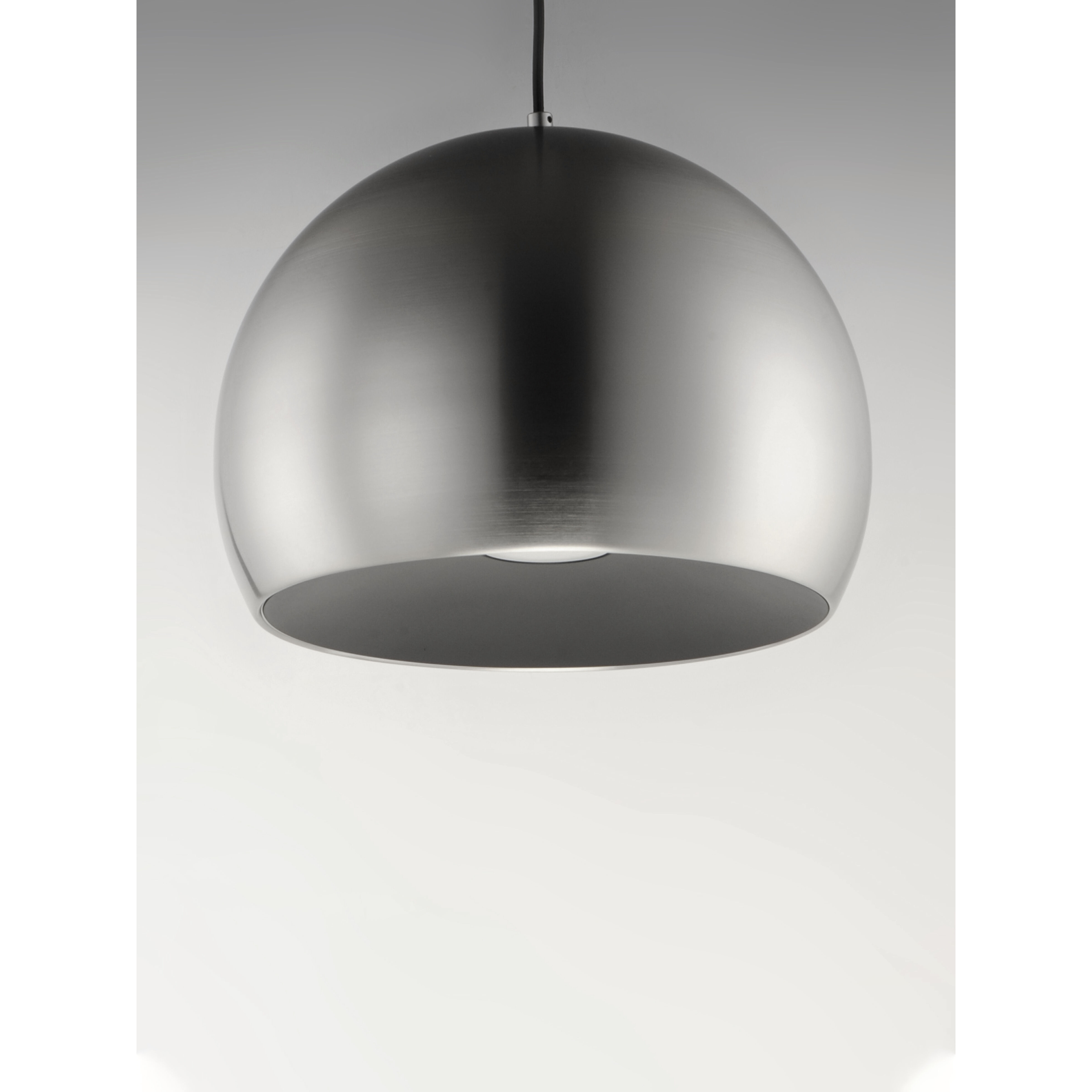 Palla LED 19.75 inch Satin Nickel and Black Single Pendant Ceiling Light in Black and Satin Nickel