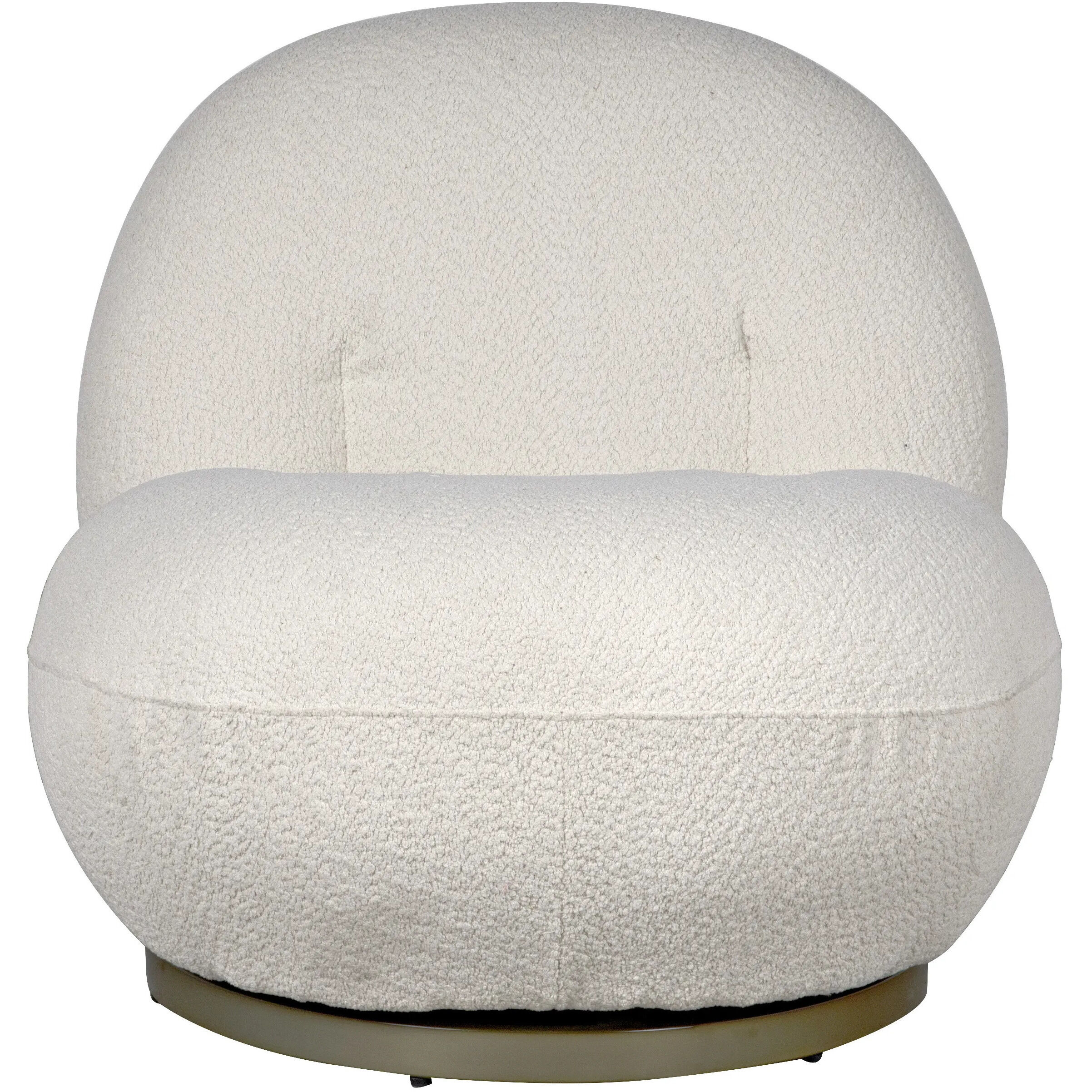 Artemis Antique Brass and Off White fabric Occasional Chair