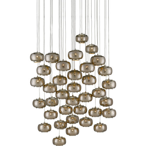 Pepper 36 Light 33 inch Painted Silver/Nickel Multi-Drop Pendant Ceiling Light