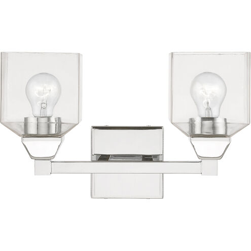 Aragon 2 Light 15 inch Polished Chrome Vanity Sconce Wall Light