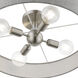 Elmhurst 4 Light 22 inch Brushed Nickel with Shiny White Accents Semi-Flush Ceiling Light, Large