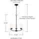 Dixon 3 Light 17 inch Matte Black Chandelier Ceiling Light