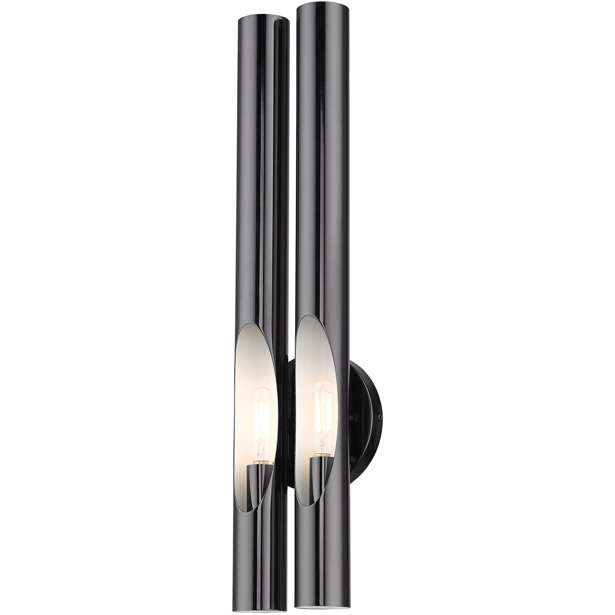 Acra 2 Light 5 inch Black Chrome ADA ADA Double Sconce Wall Light