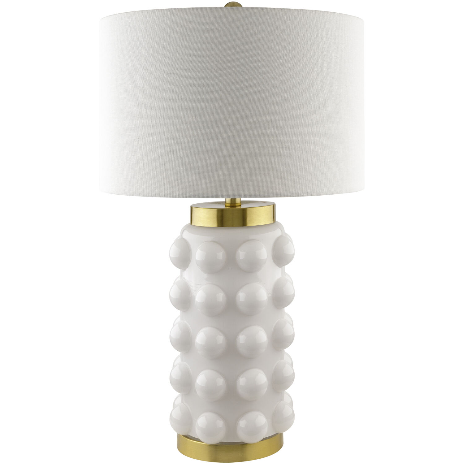 Yume 27 inch 100 watt White Metallic Bronze Accent Table Lamp Portable Light
