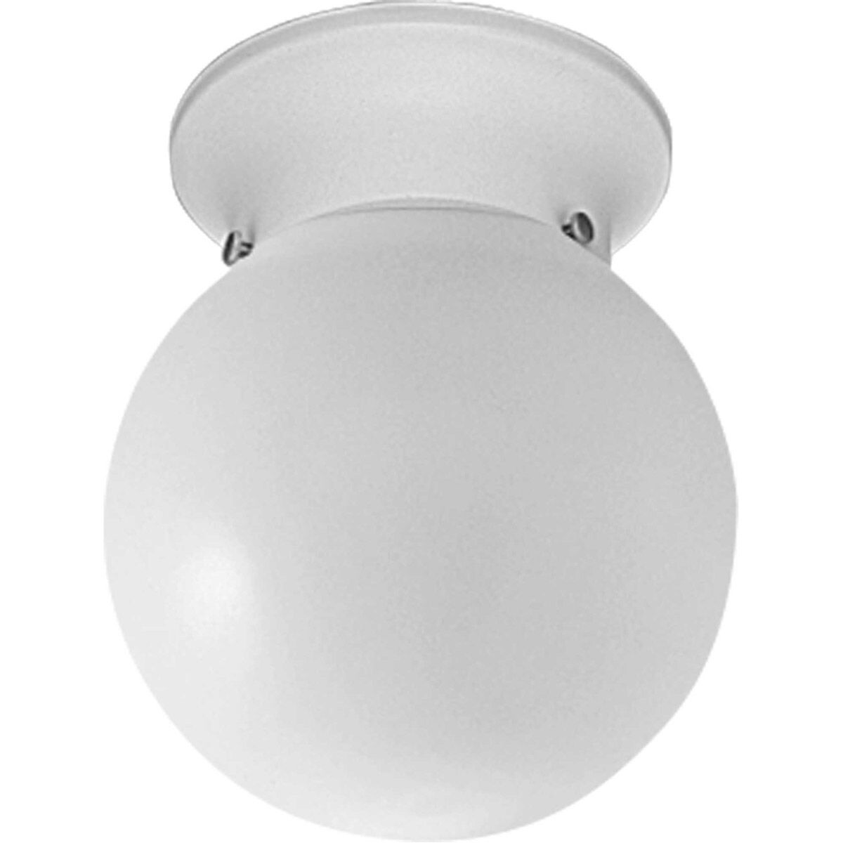 Glass Globes 1 Light 6 inch White Flush Mount Ceiling Light in No Switch