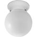 Glass Globes 1 Light 6 inch White Flush Mount Ceiling Light in No Switch