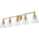 Auden 5 Light 39.75 inch Modern Gold Bath Vanity Wall Light