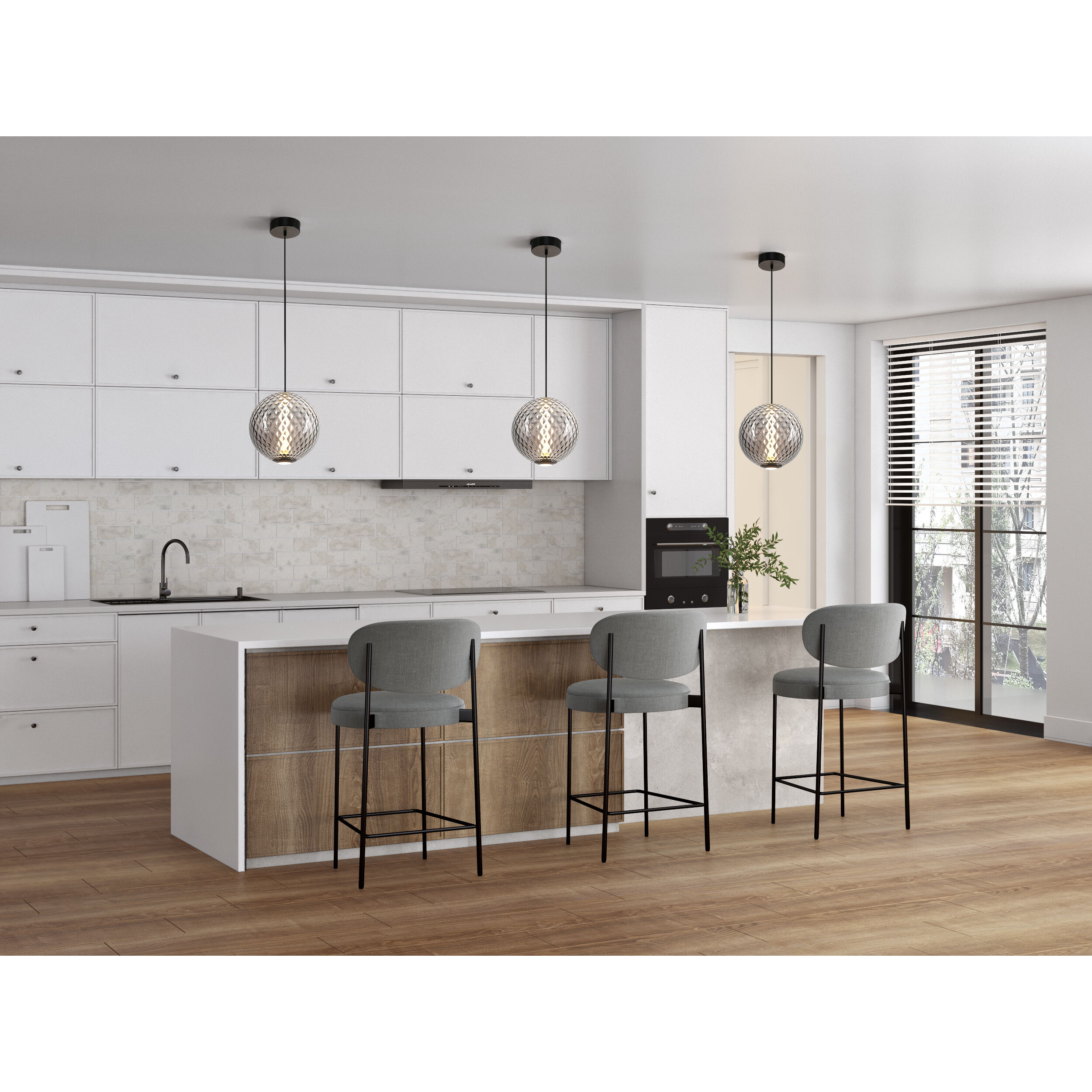 Celeste LED 11.8 inch Gunmetal Pendant Ceiling Light in Smoke Ombre