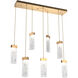 Parallel LED 44.2 inch Novel Brass Linear Pendant Ceiling Light in Clear Granite, 2700K LED, Multi-Port
