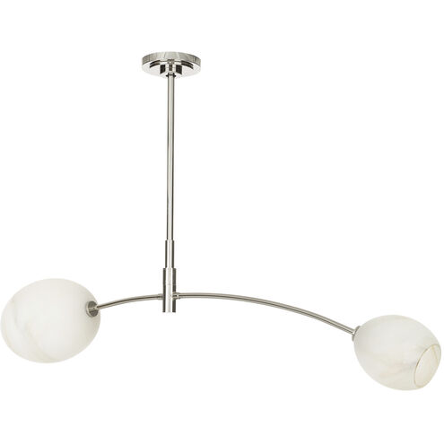 Artemis 2 Light 46.75 inch Polished Nickel Pendant Ceiling Light in Alabaster Glass
