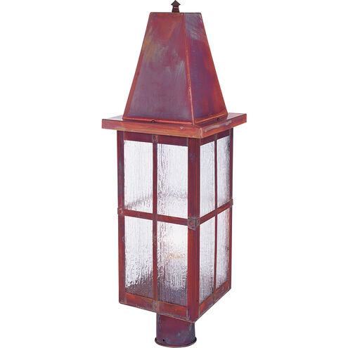 Hartford 1 Light 20.25 inch Rustic Brown Post Mount in White Opalescent