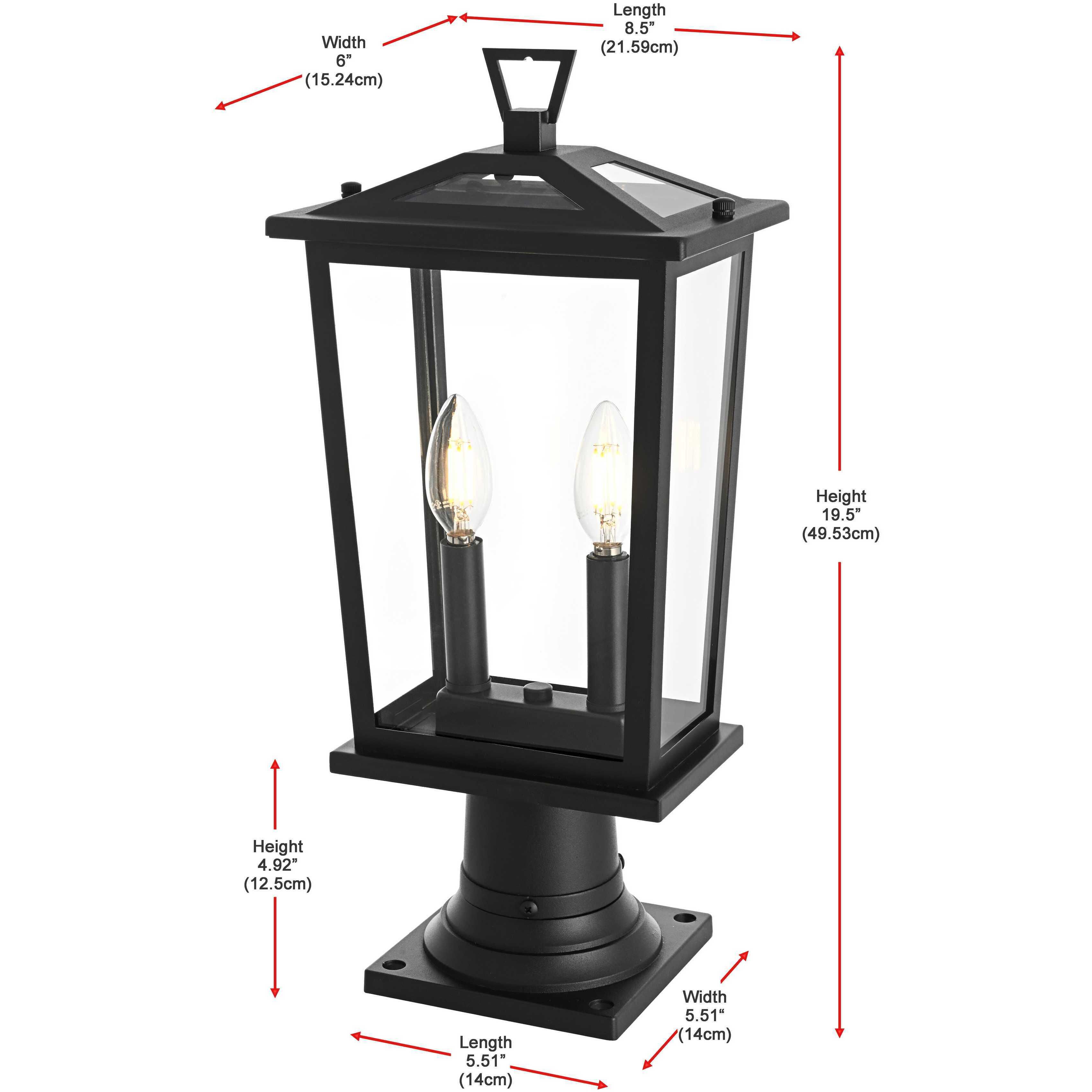 Berks 2 Light 19.5 inch Black Outdoor Post Light