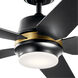 Maeve 52 inch Satin Black Ceiling Fan